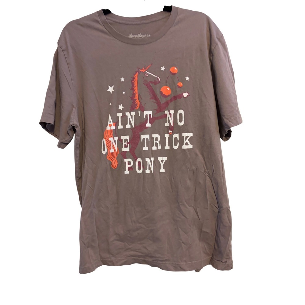 Lucy Jaynes Aint No One Trick Pony Unicorn Graphic Tee Shirt Grey 2XL